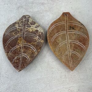 Insense Holder Stick Leaves 4.5” Soapstone Trinkets India Set Of‎ 2 Decor